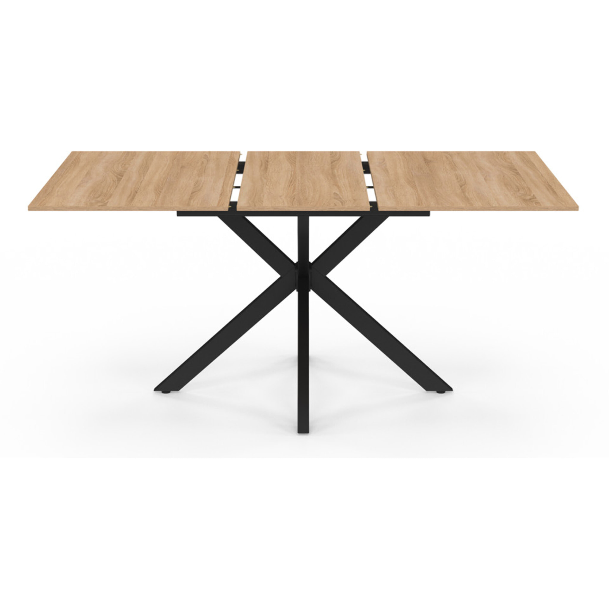 Table repas Spider plateau extensible 160-200cm et pieds croisés noirs