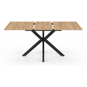 Table repas Spider plateau extensible 160-200cm et pieds croisés noirs