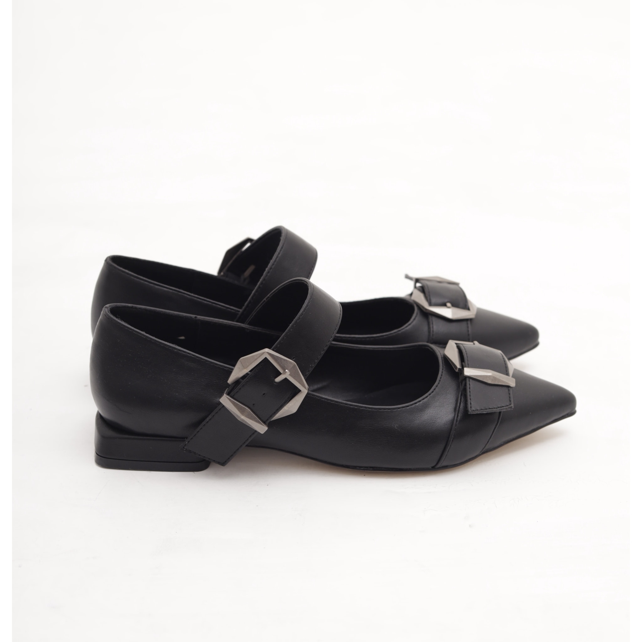 DECOLLETE FLAT FIBBIE NERO