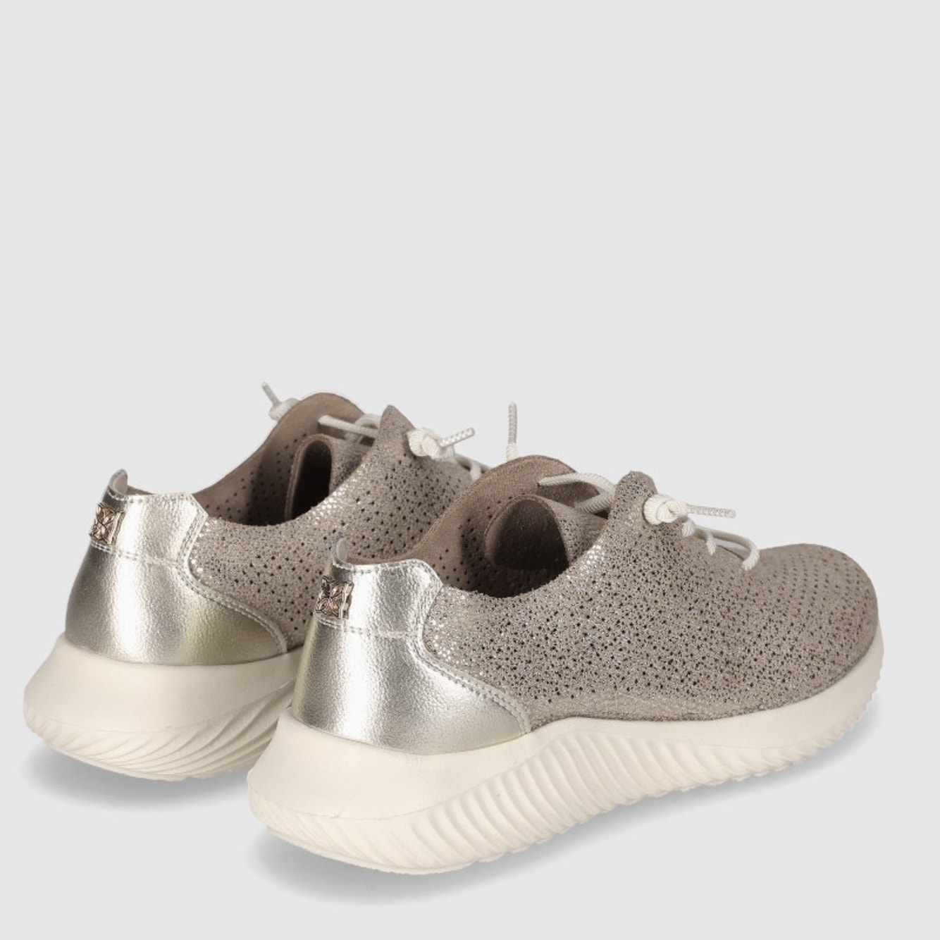 Deportivos de Piel - Oro - Tacón: Bajo