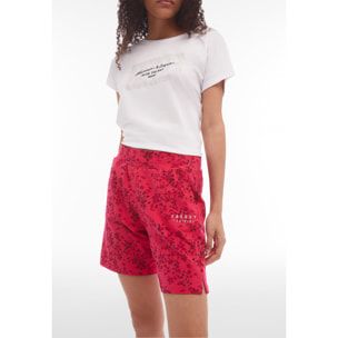 Pantaloncini donna in heavy jersey stampa floreale allover