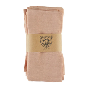 Serviette de table - 6 pièces - Lin et coton rose pâle