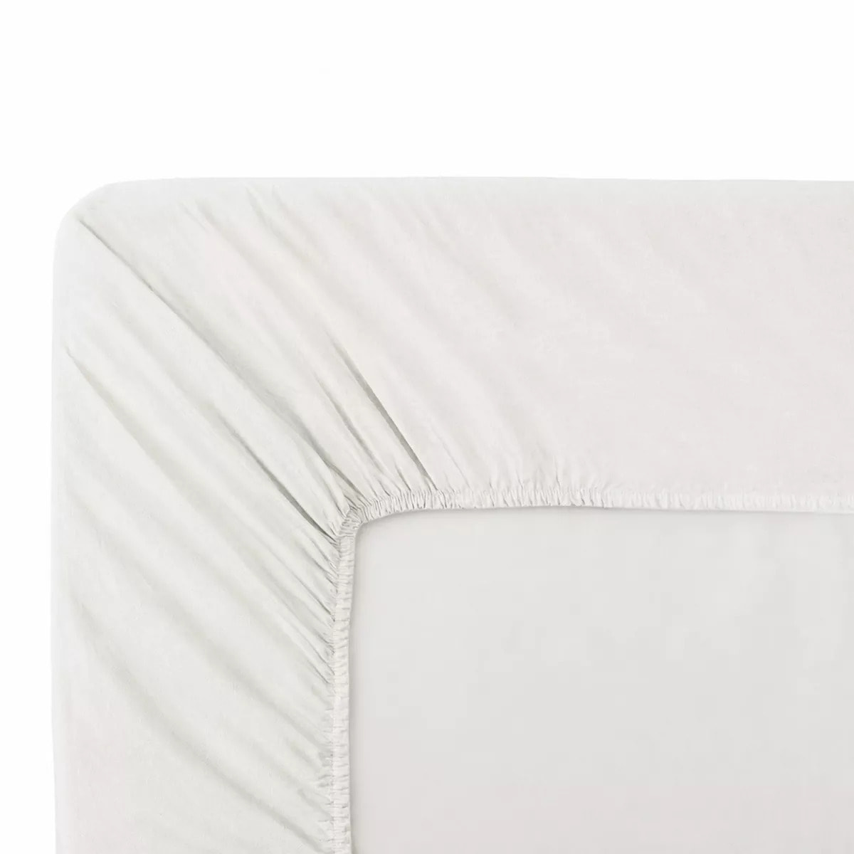 Drap housse b35 pur lin lavé 165 g/m² uni blanc Le lin lave blanc