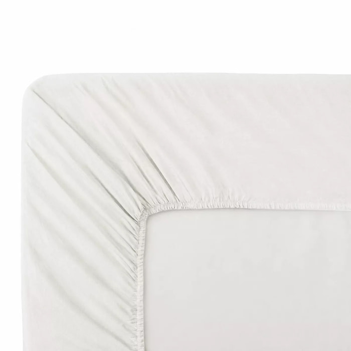 Drap housse b35 pur lin lavé 165 g/m² uni blanc Le lin lave blanc