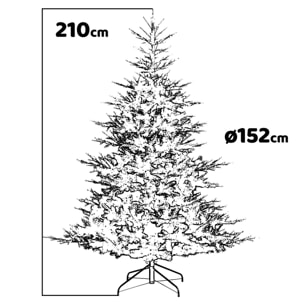 Minorca - Albero di Natale effetto realistico in PE e PVC ø152x210H, 1295 rami