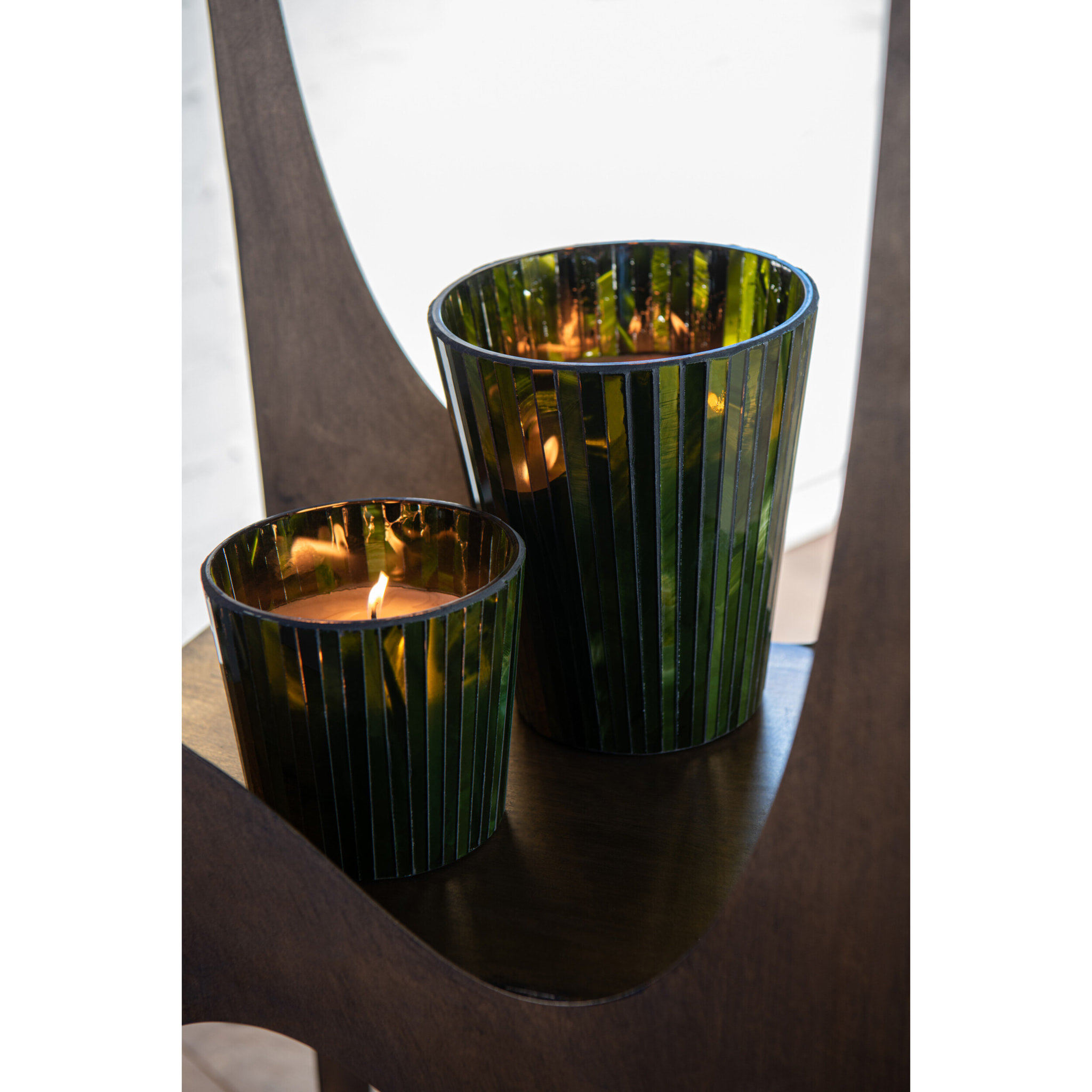 J-Line bougie parfumée Noa - Herbal Serenity - verre - vert - large - 60H