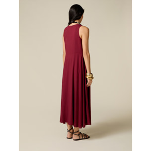 Oltre - Vestido largo off shoulders en raso - Violeta