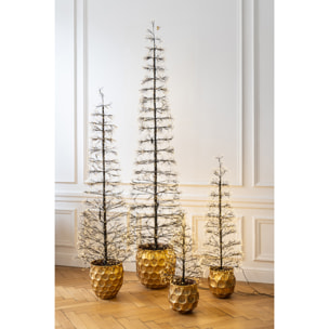 J-Line décoration Arbre - blanc chaud - acier - noir - large - LED