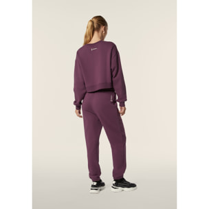 Pantalone jogger donna in felpa con piccola stampa Snoopy