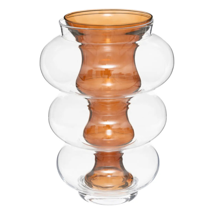 Vase « Double » Atmosphera x matali crasset H36cm en verre ambre