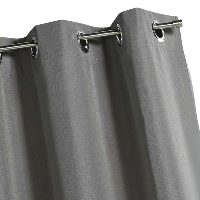 Rideau d'extérieur en tissu déperlant - Gris clair