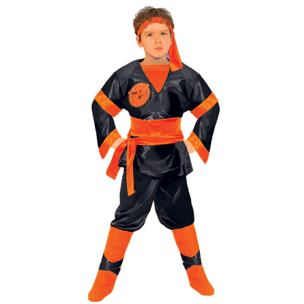 Costume Travestimento Carnevale Dragon Ninja Shaolin Nero Bambino