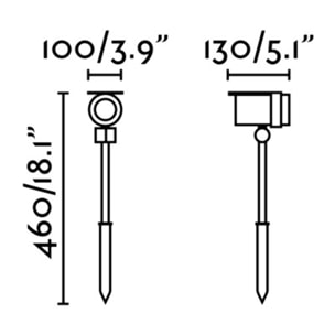 FOC 210 Lampe projecteur avec piquet gris foncé