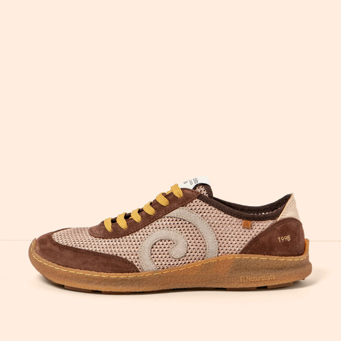 Zapatos N5435C MULTI MATERIAL CHOCOLATE/OROEL color Chocolate