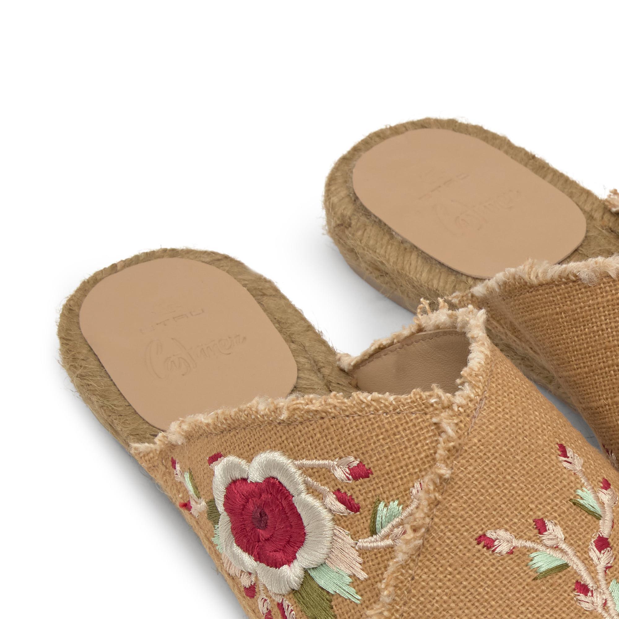 Alpargata plana Rosana estilo babucha en lino bordado by ETRO