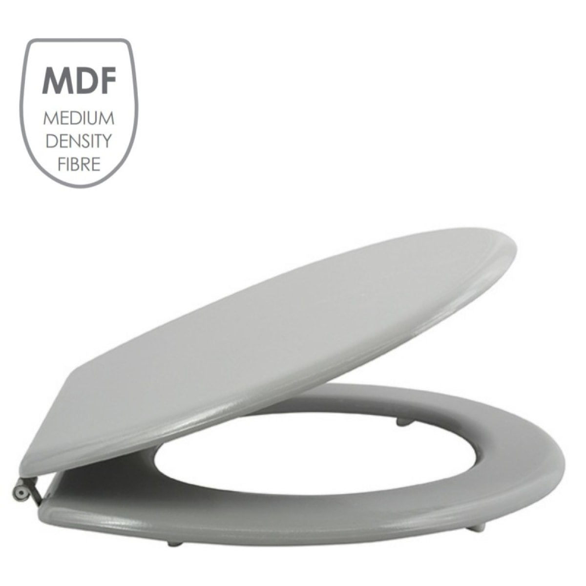 MSV Abattant WC MDF CLEO Gris - Charnières Inox