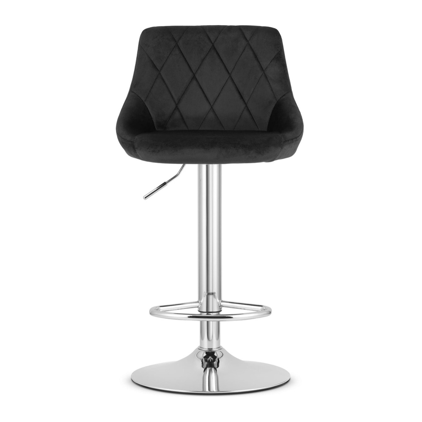 Sgabello da bar girevole OSKAR KAST velluto nero con base cromata
