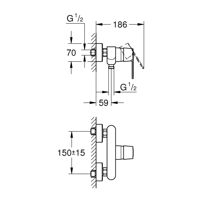 GROHE Get Mitigeur monocommande Douche Chromé