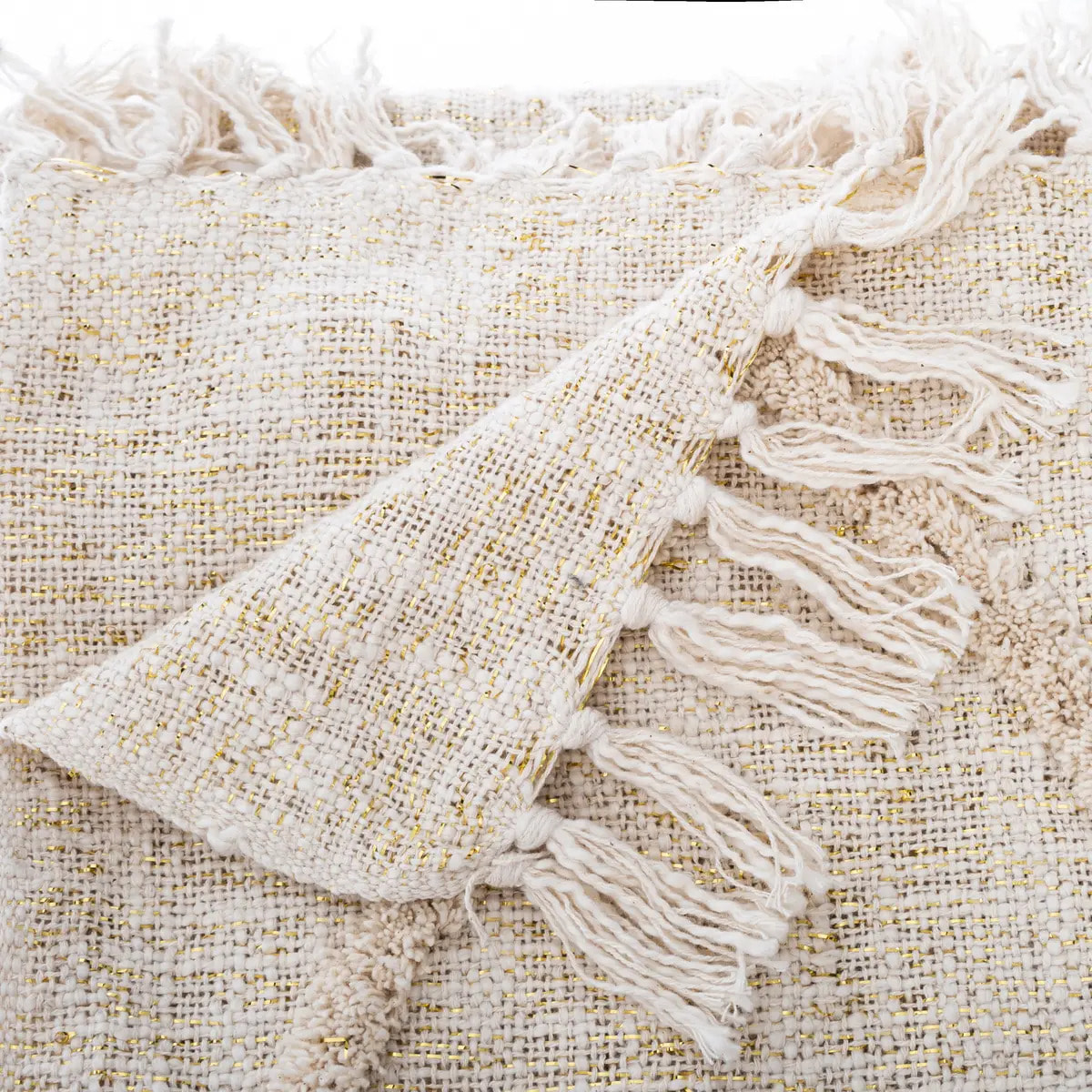 Jeté de lit "Shine" coton beige 130x180cm