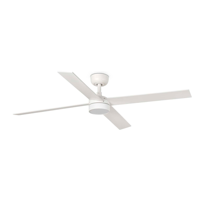 RUDDER L 4 LED Ventilatore a soffitto bianco/frassino