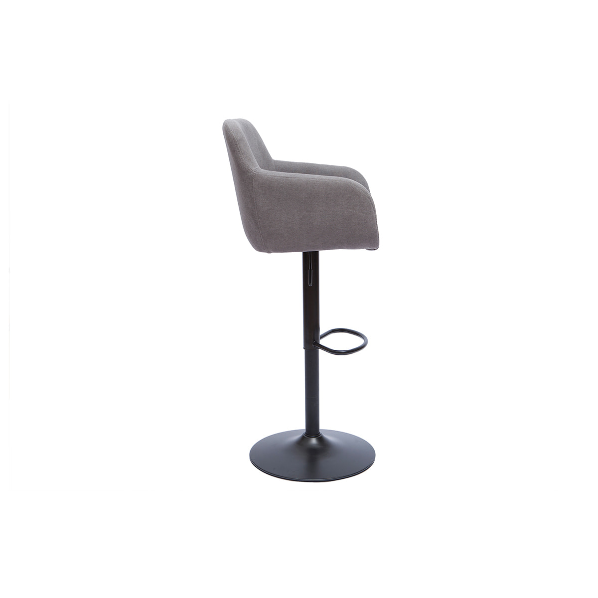Tabourets de bar réglables tissu effet velours gris et métal (lot de 2) AMIKA