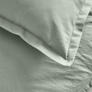 Housse de couette unie en coton, Made in France, TOUT DOUX , Vert Aloe