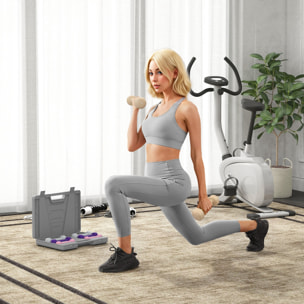 Juego de Mancuernas de 8 Piezas, Total 10 kg, 2x0,5 kg, 2x1 kg, 2x1,5 kg, 2x2 kg, Mancuernas Poligonales Antideslizantes y Estuche de Transporte para Ejercicio en Casa, Gimnasio, Multicolor