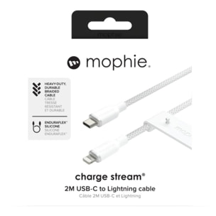 Câble de charge MOPHIE 2M USB-C vers Lightning blanc