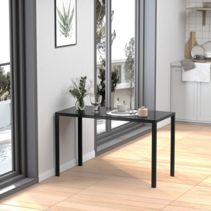 Mesa de Comedor de Cristal Mesa Rectangular para 4-6 Personas con Patas de Metal Multifuncional para Cocina Salón 120x60x75 cm Negro