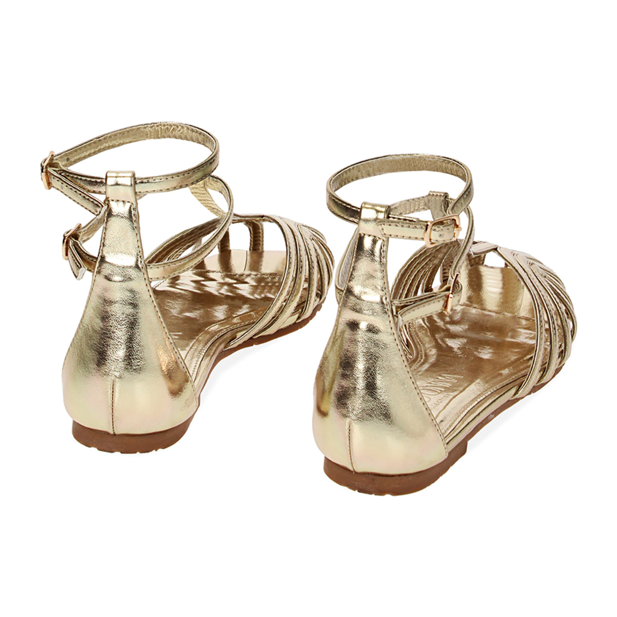 Ballerine T-bar oro in laminato