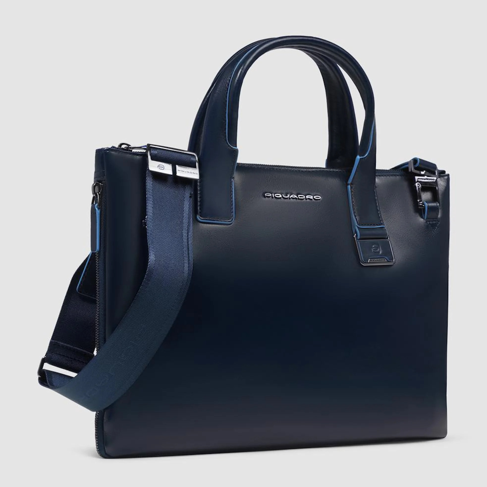 Piquadro Borsa porta pc e iPad® in pelle personalizzabile con protezioni antiurto e RFID