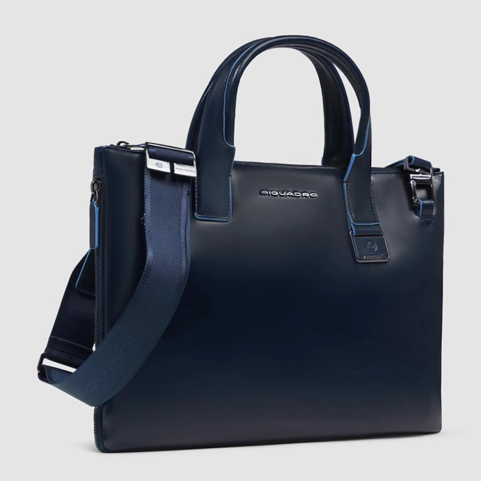 Piquadro Borsa porta pc e iPad® in pelle personalizzabile con protezioni antiurto e RFID