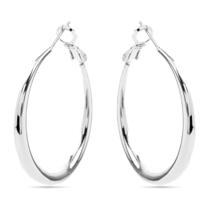 Pendientes de 34mm de diámetro acabados en rodio