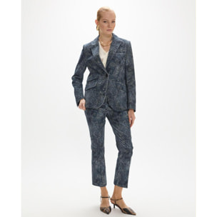 Blazer in microcordullo con stampa paisley