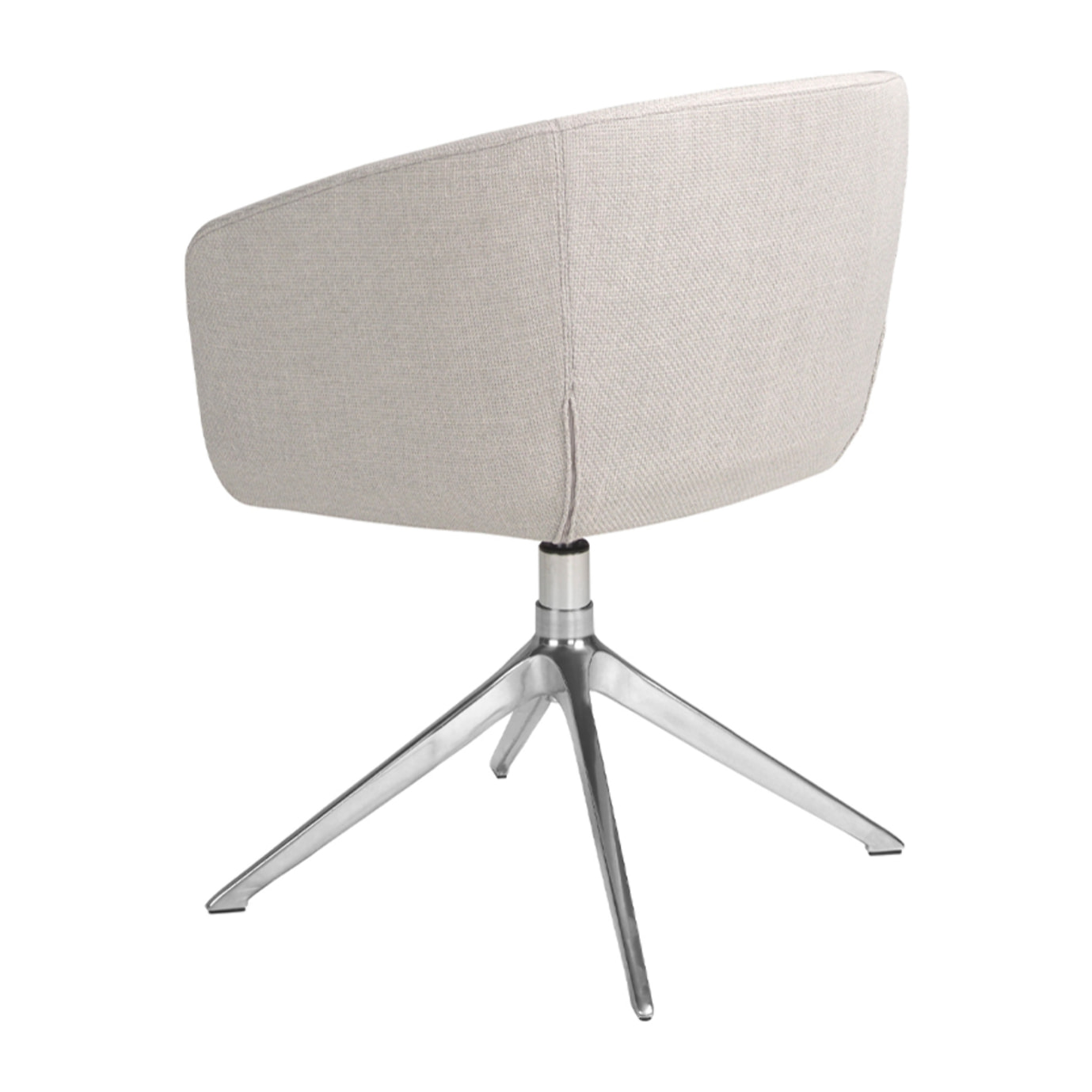 Silla Angel Cerdá giratoria con reposabrazos tapizada en tela en gris claro con estructura y patas en acero inoxidable cromado 67x59x80cm