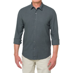 Camisa de lino Hot Buttered Saunders gris