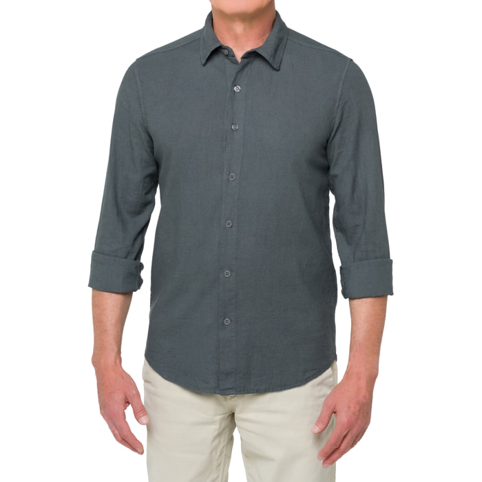 Camisa de lino Hot Buttered Saunders gris