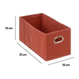 Panier tissu 15x31cm "Mix N' Modul" terre de sienne