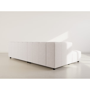 Curtis - canapé d'angle gauche 4 places avec accoudoir en tissu texturé - Beige