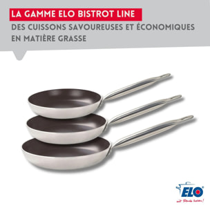 Set de 2 Poêles 28 et 32 cm céramique sans PFAS et 2 couvercles Bistro Line Elo