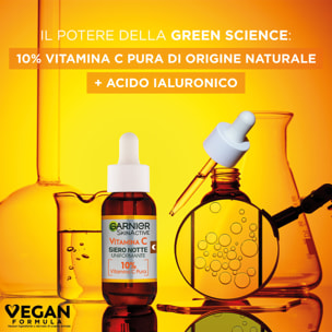 Siero Viso Notte Uniformante Anti-Macchie Illuminante Rivitalizzante Levigante SkinActive Vitamina C con Acido Ialuronico - Flacone da 30ml