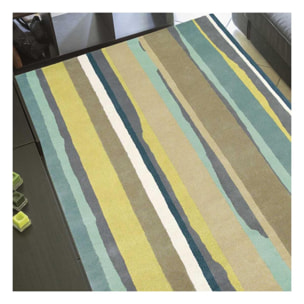 Tapis salon et chambre fait main en laine motif géométrique DUKI