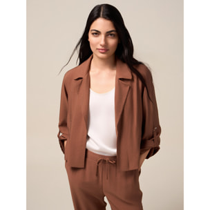 Oltre - Chaqueta fluida desestructurada - Marrón