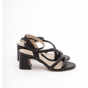 SANDALO TRE FASCE CHOCOLA' NERO