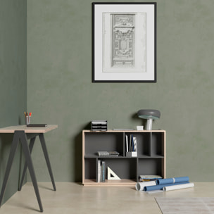 Estantería librería Nack melamina roble-grafito 80x119x32 cm