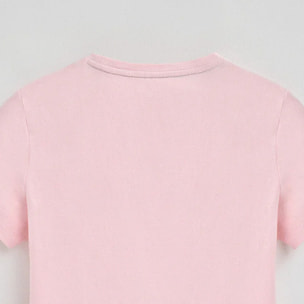Maglietta rosa a maniche corte con ricamo Rigby Go