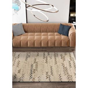 IKONE Alfombra shaggy geométrica multicolor, varias medidas disponibles.