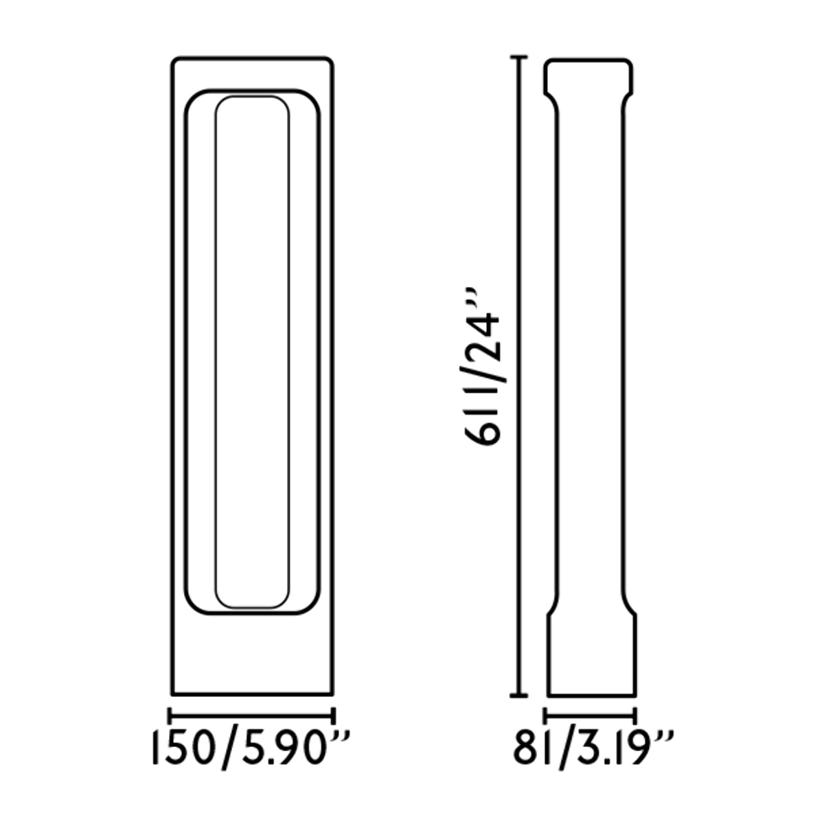 TOTEM 611 Lampada paletti muro grigio 3000K