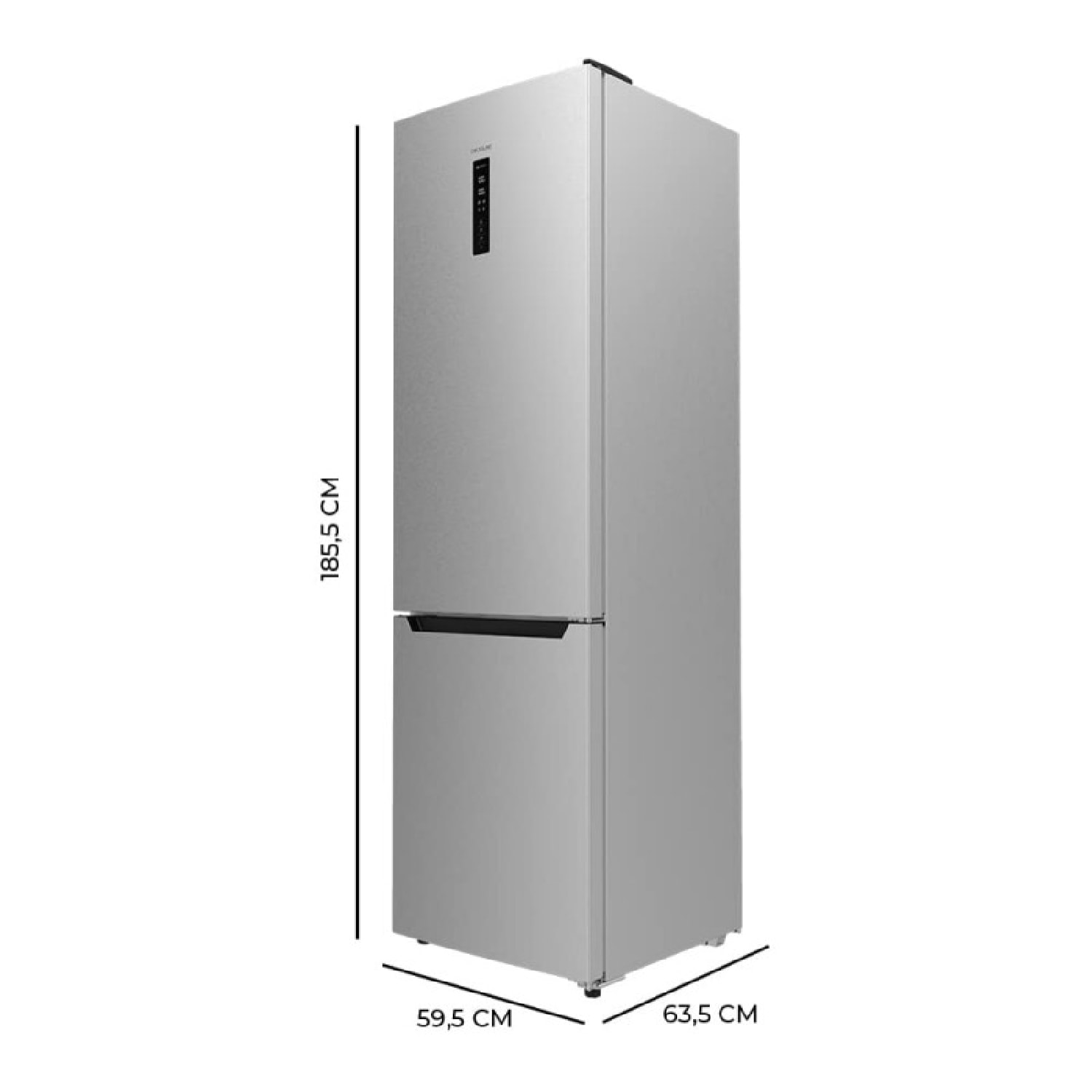 Frigorífico Combi 2 Puertas Bolero CoolMarket Combi 322 Inox D. 322 L, Altura 18