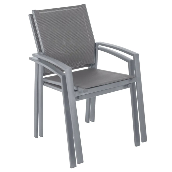 Fauteuil de jardin empilable Axiome Silex & Gris Quartz